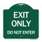 Signmission Designer Series Sign Exit Do Not Enter, Green & White Aluminum Sign, 18" H, GW-1818-24554 A-DES-GW-1818-24554 - alternate 1